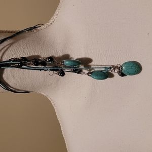 Turquoise color boho necklace
